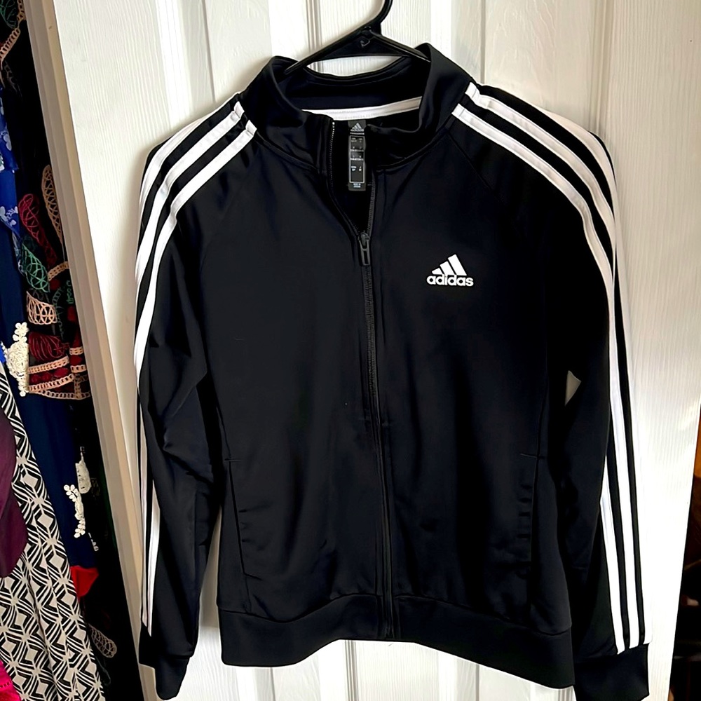 Adidas black track jacket small EUC
